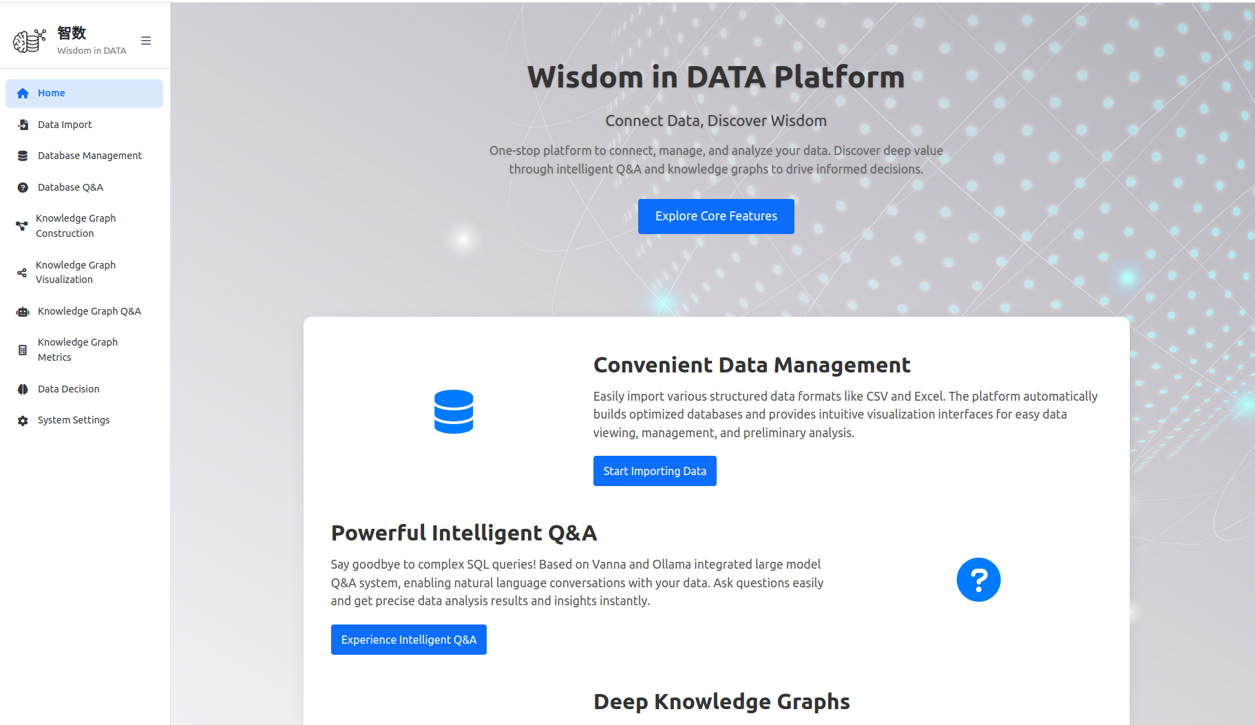 Wisdom in Data Platform UI